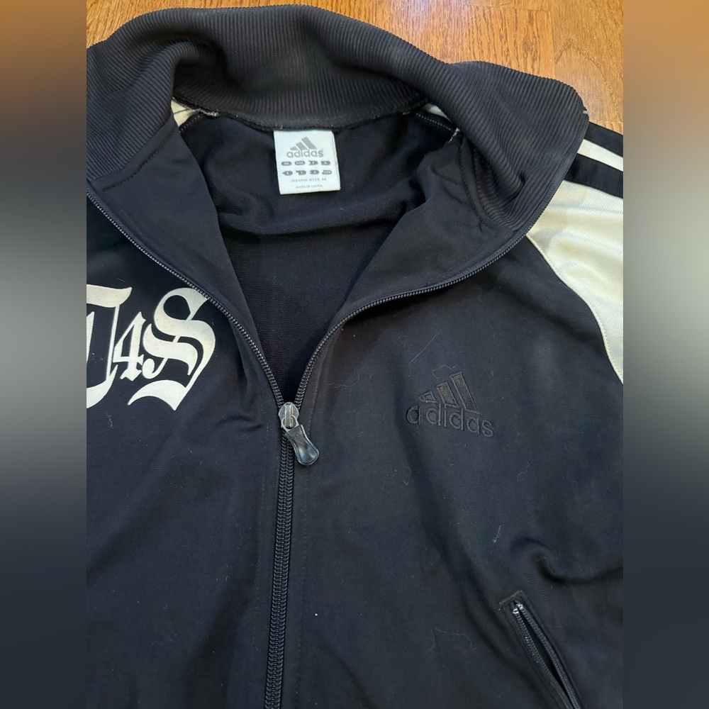 Vintage Adidas Track Jacket Black Zip Up Long Sleeve Women Asian Size Medium - Picture 5 of 9